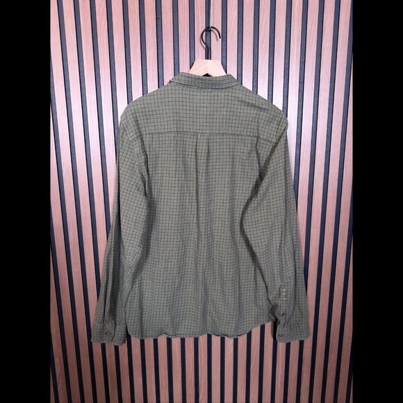 Marine Layer Shirt Large Men Green Blue Long Sleeve Check Print Pocket Button Up - Picture 2 of 8